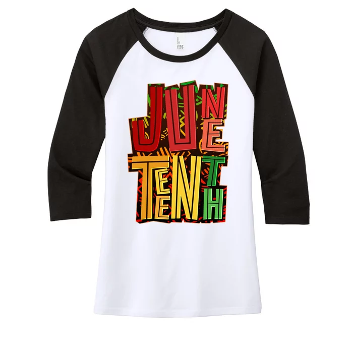 Abstract Juneteenth African Pattern Women's Tri-Blend 3/4-Sleeve Raglan Shirt