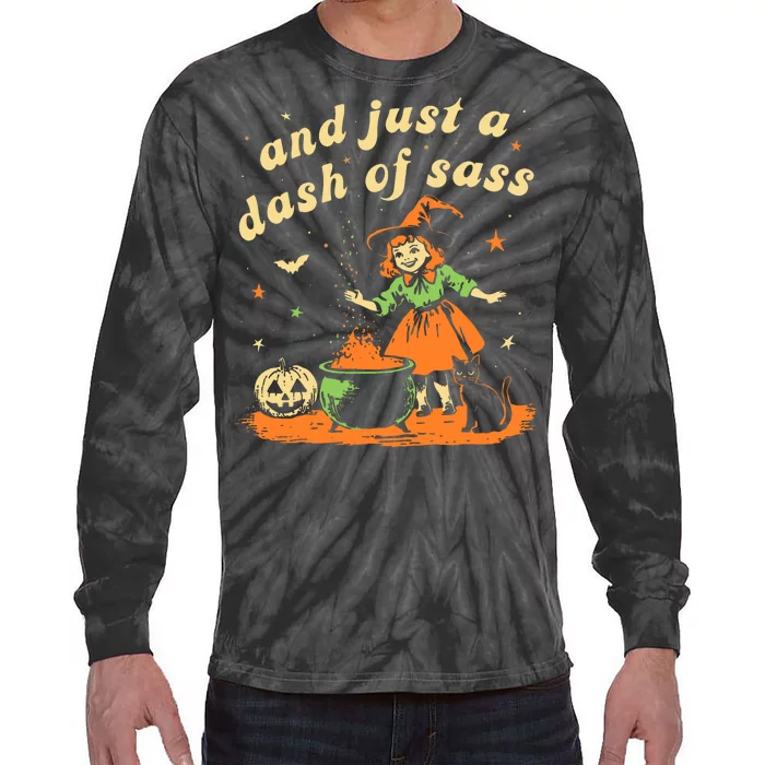 And Just A Dash Of Sass Baby Halloween Witch Tie-Dye Long Sleeve Shirt