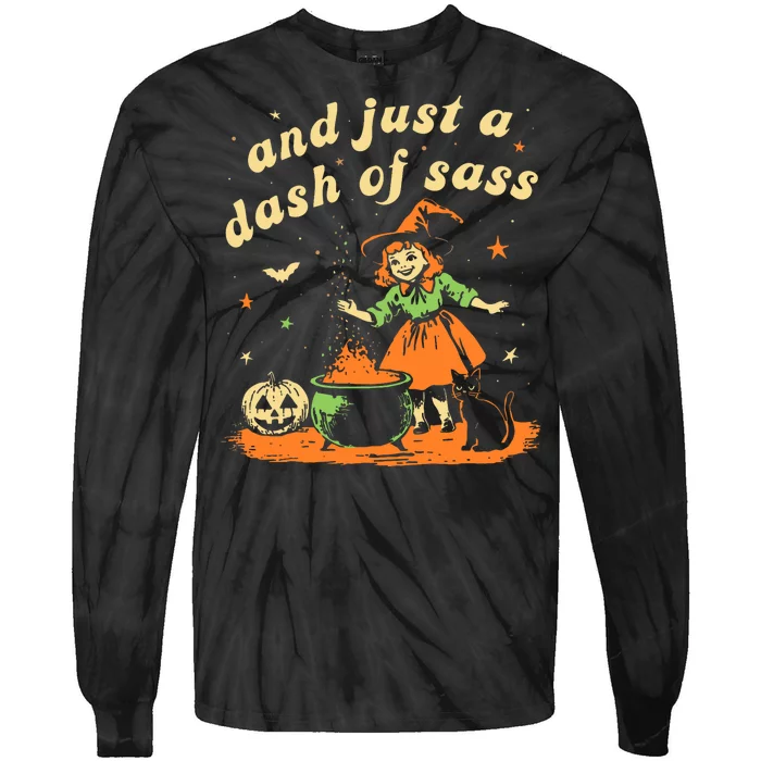 And Just A Dash Of Sass Baby Halloween Witch Tie-Dye Long Sleeve Shirt