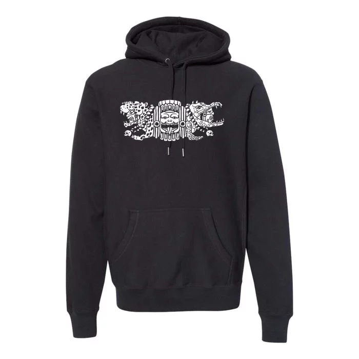 Aztec Jaguar Aztec Crocodile Mayan Premium Hoodie