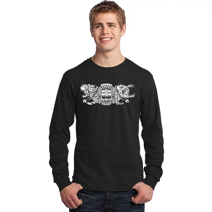 Aztec Jaguar Aztec Crocodile Mayan Tall Long Sleeve T-Shirt