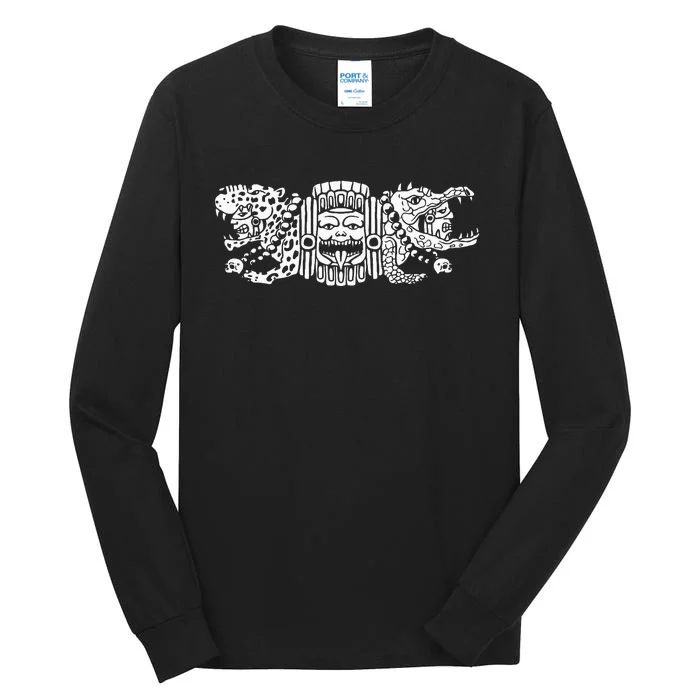 Aztec Jaguar Aztec Crocodile Mayan Tall Long Sleeve T-Shirt