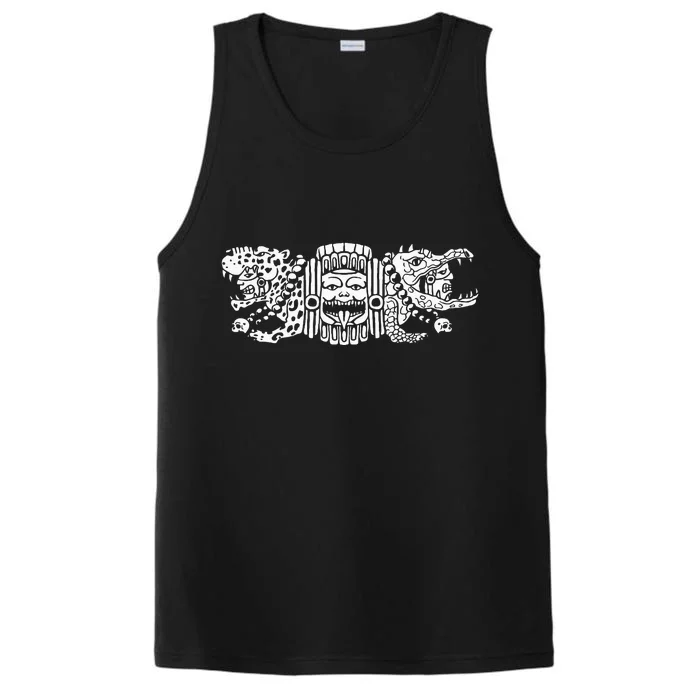 Aztec Jaguar Aztec Crocodile Mayan Performance Tank