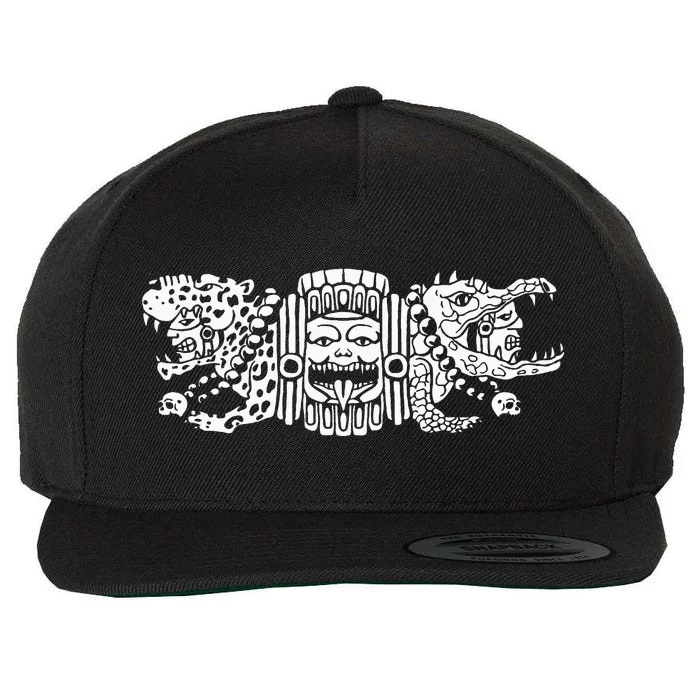 Aztec Jaguar Aztec Crocodile Mayan Wool Snapback Cap