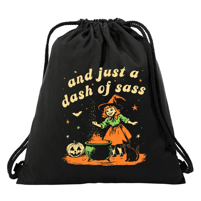 And Just A Dash Of Sass Baby Halloween Witch Baby Witch Drawstring Bag