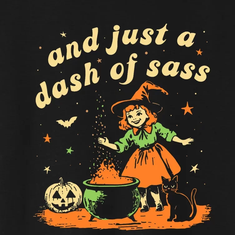 And Just A Dash Of Sass Baby Halloween Witch Baby Witch Women's Crop Top Tee