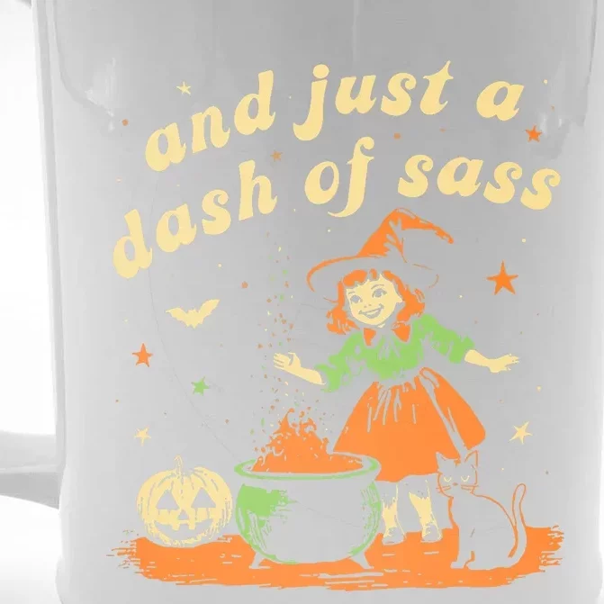 And Just A Dash Of Sass Baby Halloween Witch Baby Witch Front & Back Beer Stein