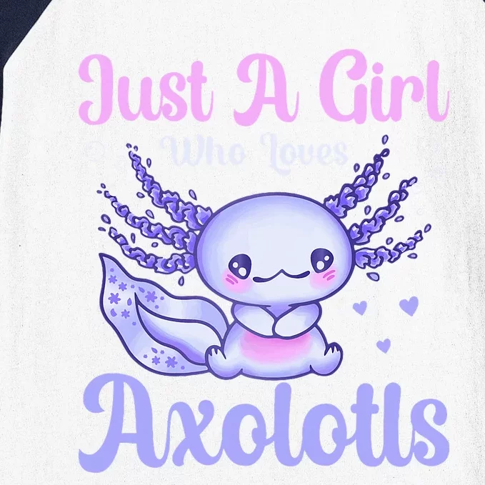 Axolotl Just a Girl Who Loves Axolotls Baseball Sleeve Shirt