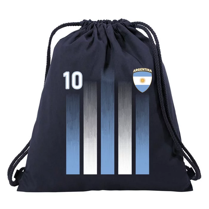 Argentinian Jersey Argentina Soccer Jersey 10 Football Fan Drawstring Bag