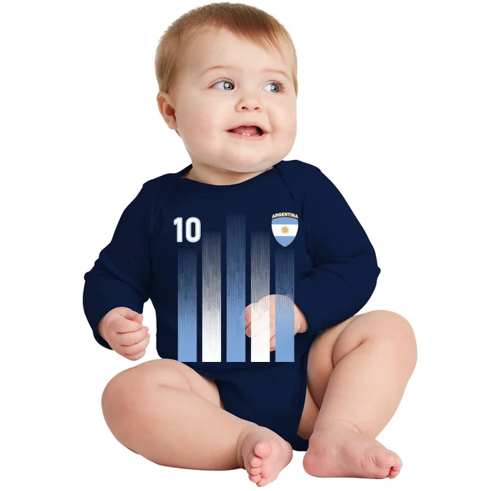 Argentinian Jersey Argentina Soccer Jersey 10 Football Fan Baby Long Sleeve Bodysuit