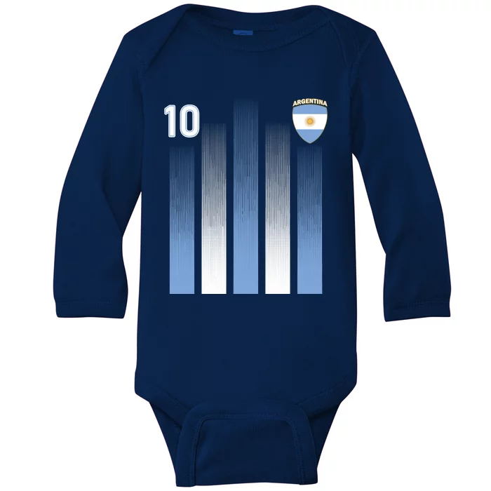 Argentinian Jersey Argentina Soccer Jersey 10 Football Fan Baby Long Sleeve Bodysuit