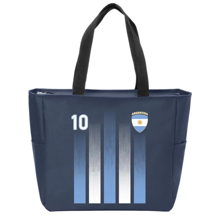 Argentinian Jersey Argentina Soccer Jersey 10 Football Fan Zip Tote Bag