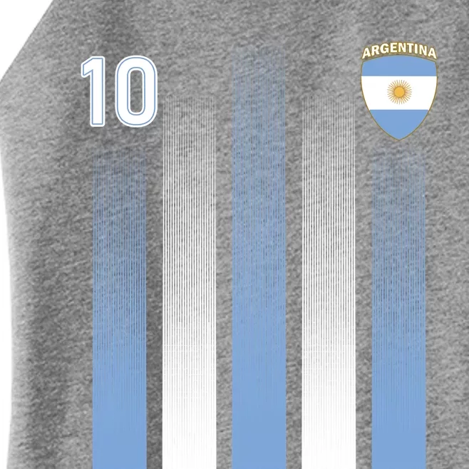 Argentinian Jersey Argentina Soccer Jersey 10 Football Fan Women’s Perfect Tri Rocker Tank