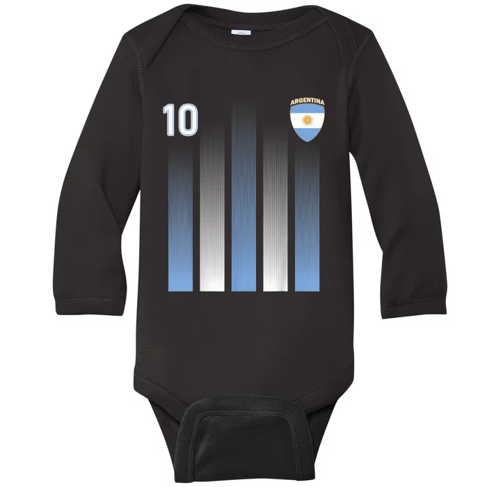 Argentinaian Jersey Argentina Soccer Jersey 10 Football Fan Baby Long Sleeve Bodysuit