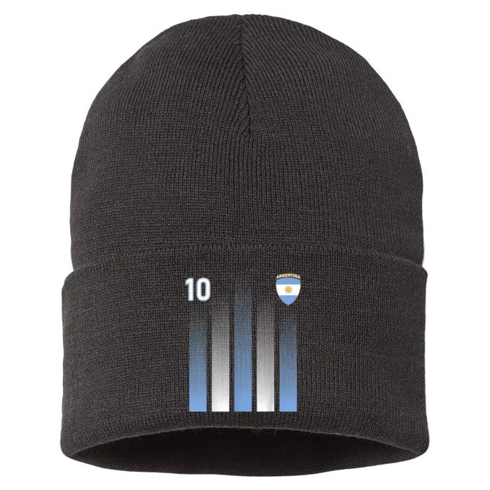 Argentinaian Jersey Argentina Soccer Jersey 10 Football Fan Sustainable Knit Beanie