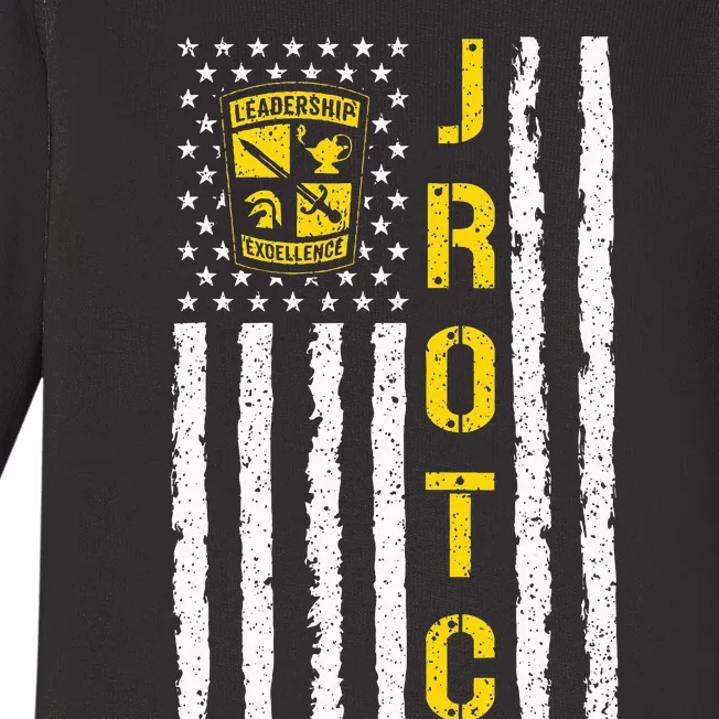 Army JROTC American Flag Junior ROTC Leadership Excellence Baby Long Sleeve Bodysuit