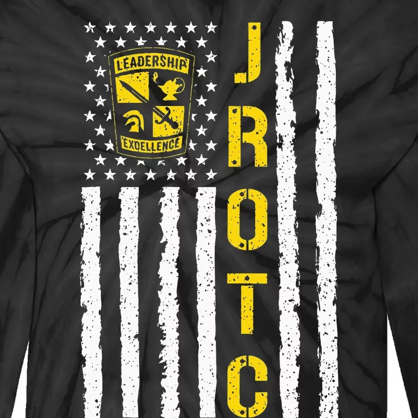 Army JROTC American Flag Junior ROTC Leadership Excellence Tie-Dye Long Sleeve Shirt