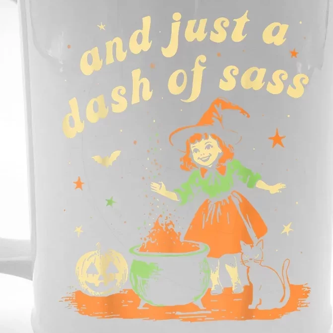 And Just A Dash Of Sass Baby Halloween Witch Gift Front & Back Beer Stein