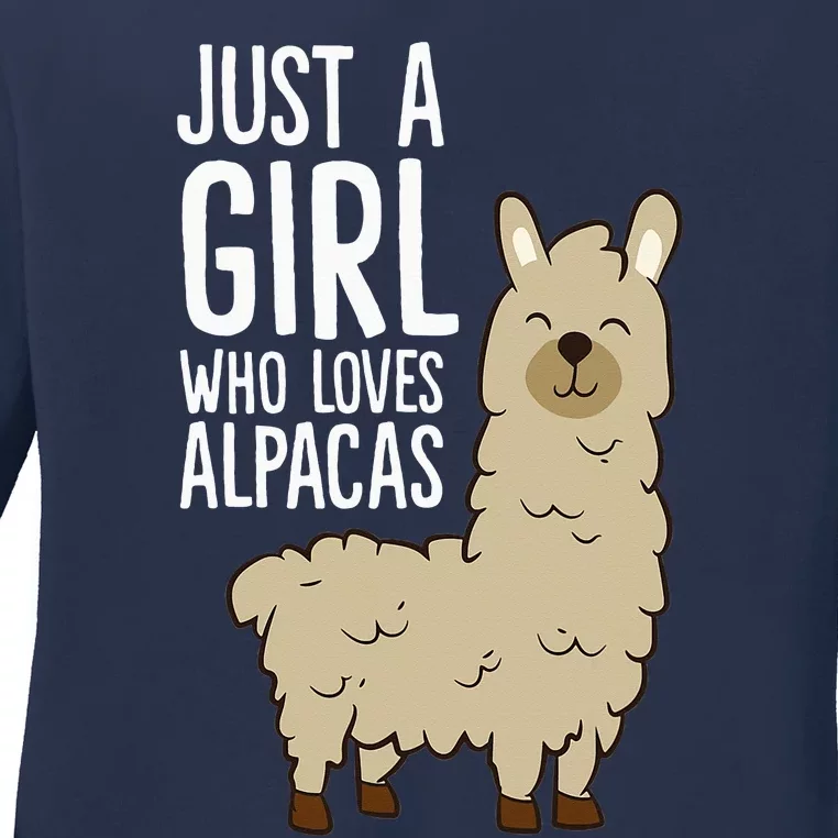 Alpaca Just a Who Loves Alpacas Ladies Long Sleeve Shirt