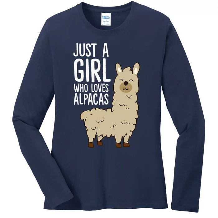 Alpaca Just a Who Loves Alpacas Ladies Long Sleeve Shirt