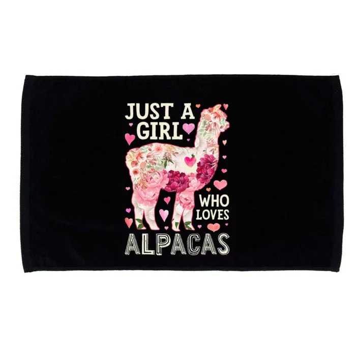 Alpaca Just A Who Loves Alpacas Flower  Floral Microfiber Hand Towel