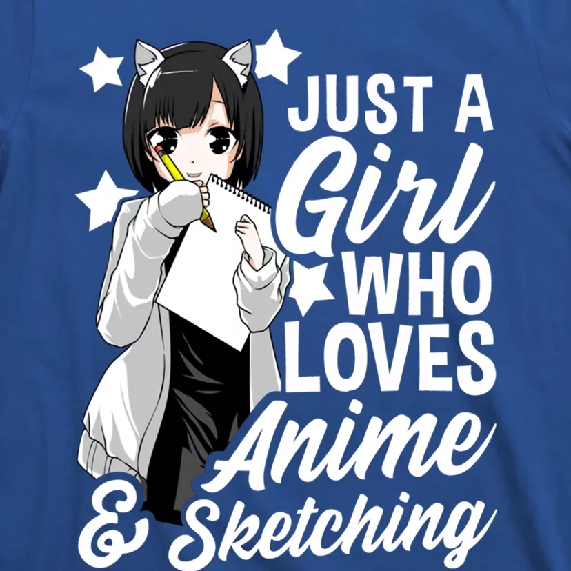 Anime Just A Who Loves Anime And Sketching Drawing Funny Gift T-Shirt