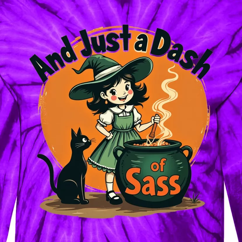 And Just A Dash Of Sass Baby Happy Halloween Witch Tie-Dye Long Sleeve Shirt