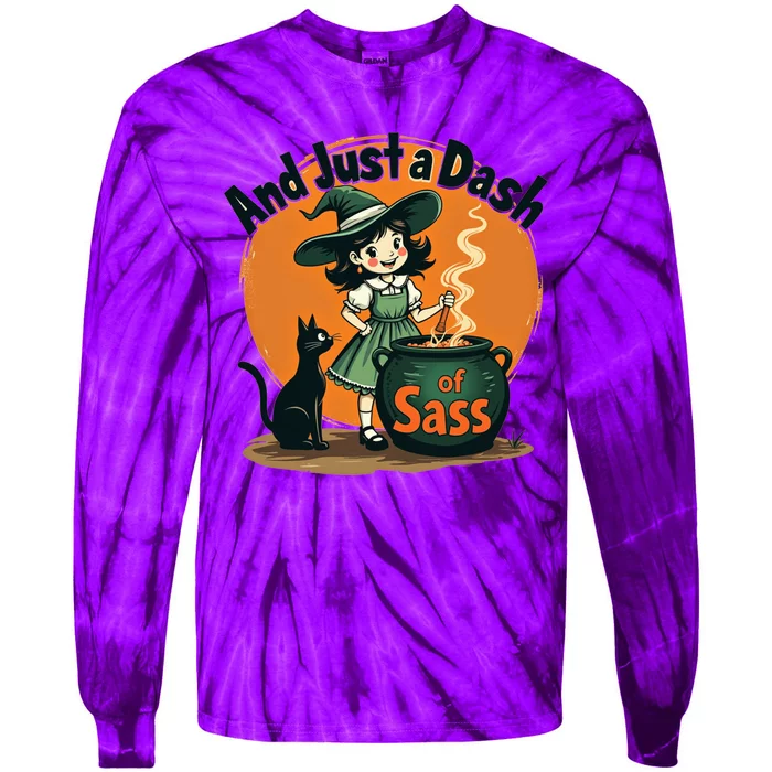 And Just A Dash Of Sass Baby Happy Halloween Witch Tie-Dye Long Sleeve Shirt