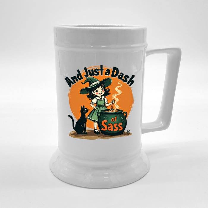 And Just A Dash Of Sass Baby Happy Halloween Witch Front & Back Beer Stein