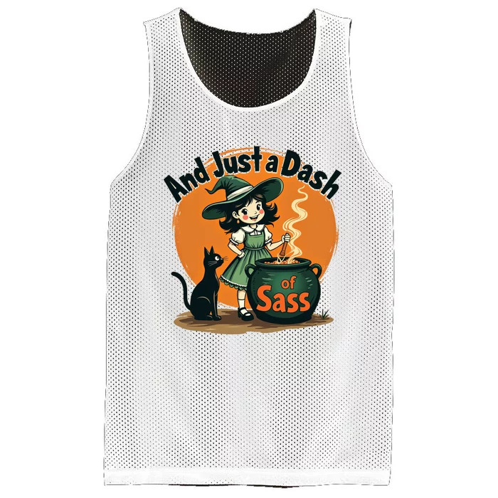 And Just A Dash Of Sass Baby Happy Halloween Witch Mesh Reversible Basketball Jersey Tank