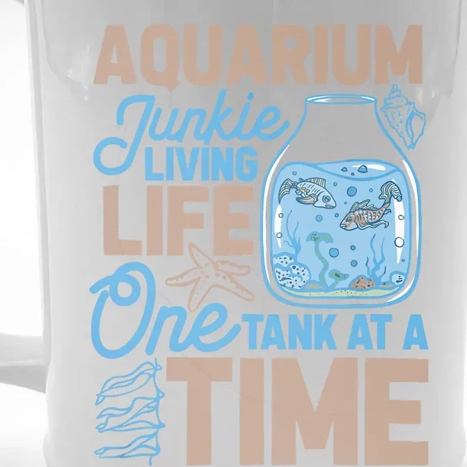 Aquarium Junkie And Fishkeeping Lover Fish Tank Aquarium Front & Back Beer Stein