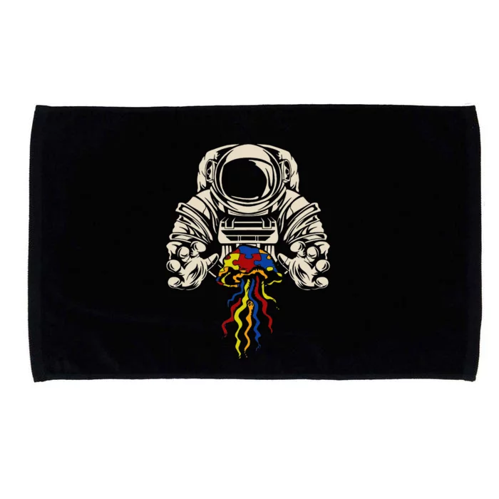 Astronaut Jellyfish Autism Awareness Puzzles Microfiber Hand Towel