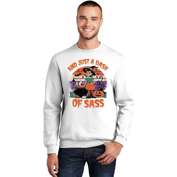 And Just A Dash Of Sass Baby Halloween Witch Retro Vintage Sweatshirt