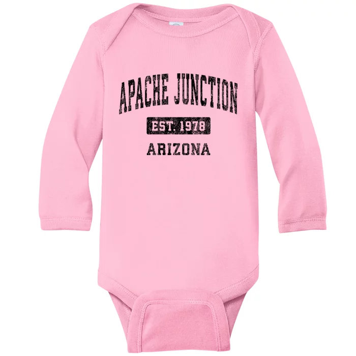 Apache Junction Arizona Az Vintage Sports Baby Long Sleeve Bodysuit