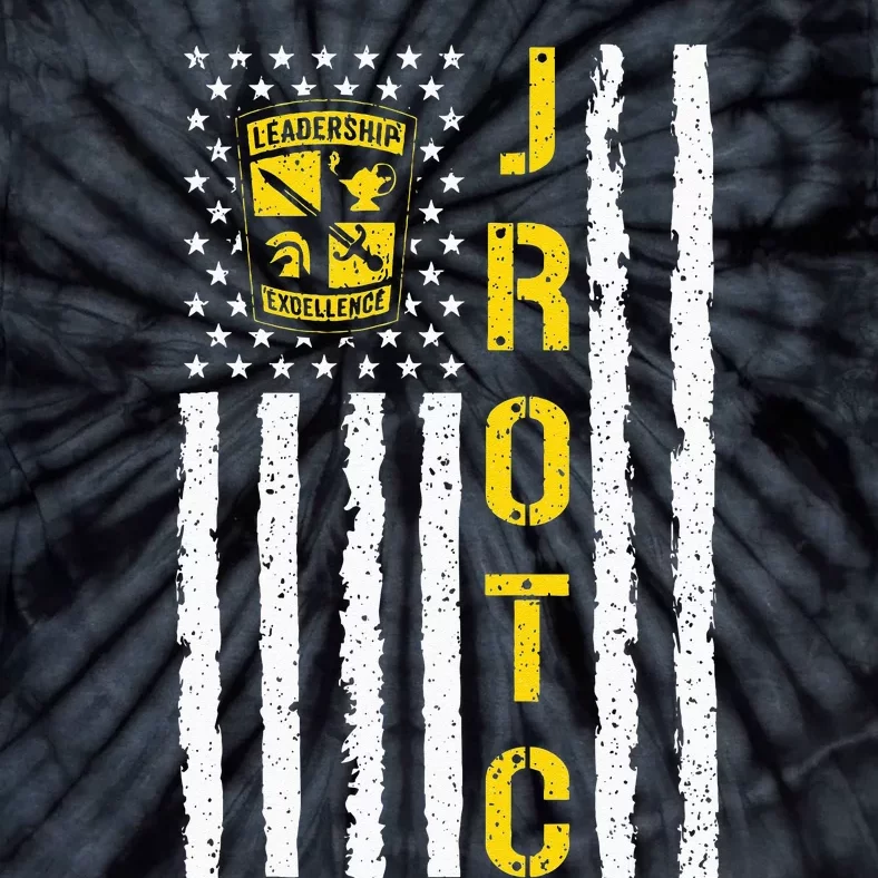 Army JROTC American Flag Junior ROTC Leadership Excellence Tie-Dye T-Shirt