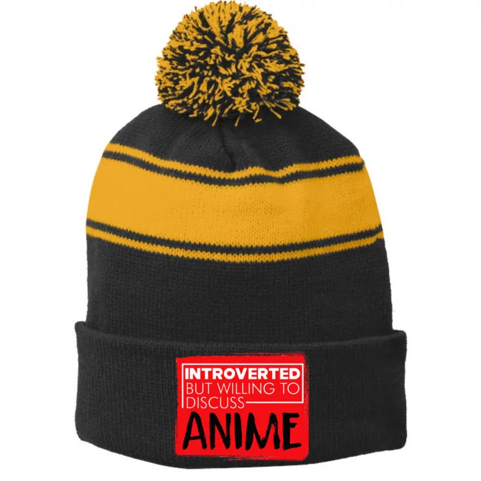 Anime Japanese Animation Lovers Pun Stripe Pom Pom Beanie