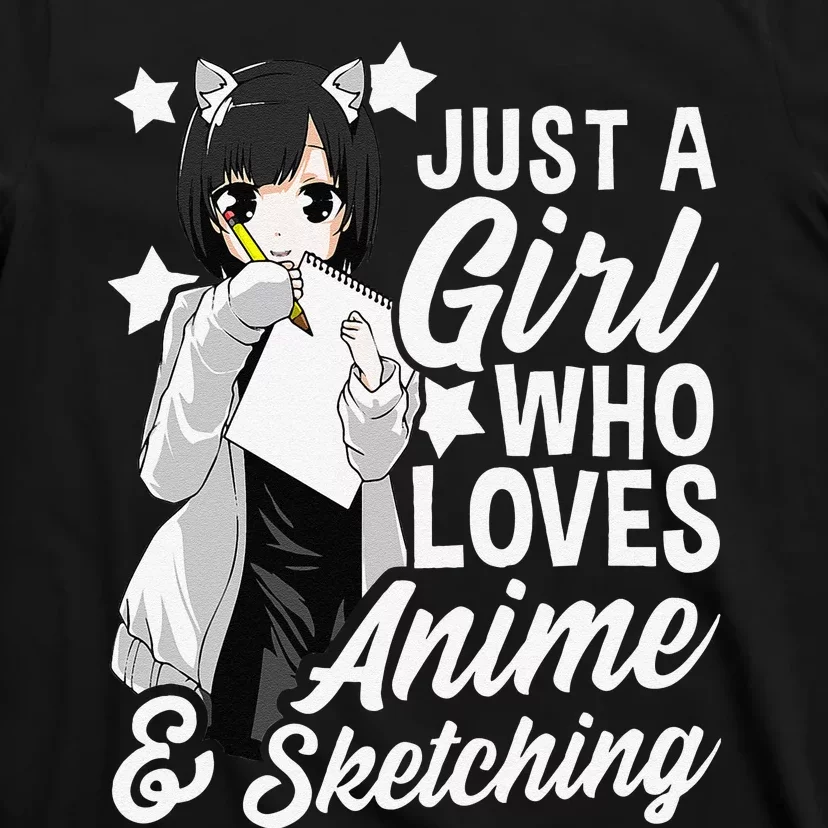 Anime  Just A  Who Loves Anime and Sketching Drawing T-Shirt