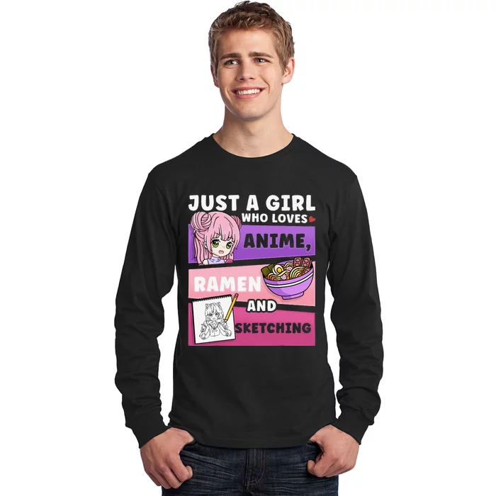 Anime Just a Who Loves Anime Ra and Sketching Long Sleeve Shirt