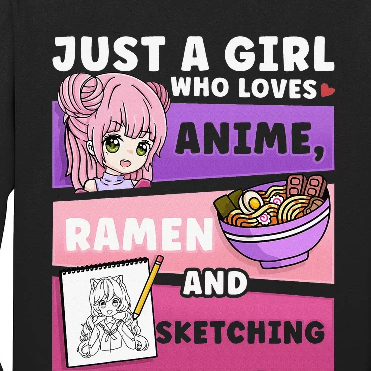 Anime Just a Who Loves Anime Ra and Sketching Long Sleeve Shirt