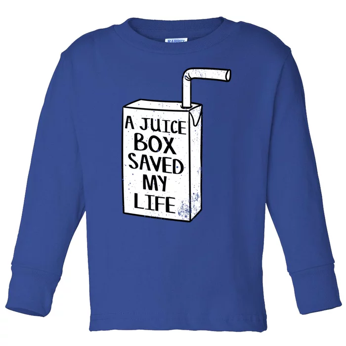 A Juice Box Saved My Life Diabetes Awareness Gift Toddler Long Sleeve Shirt