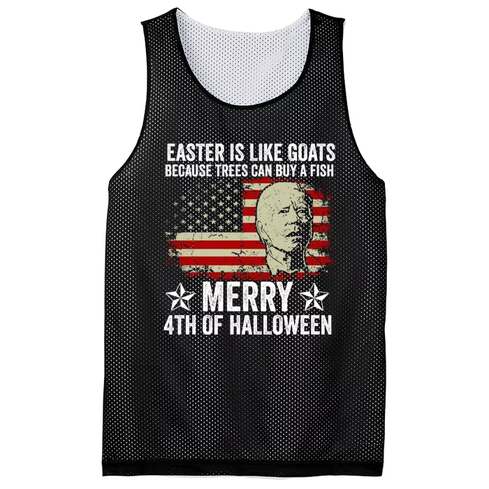 Anti Joe Biden Merry 4th Of Halloween 4th Of July Mesh Reversible Basketball Jersey Tank