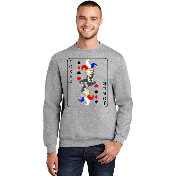 Anti Joe Biden Funny Biden Joker Playing Card Sweatshirt