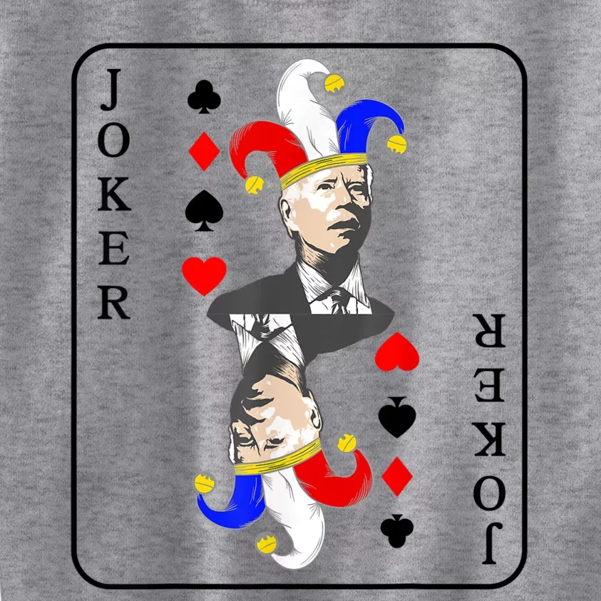 Anti Joe Biden Funny Biden Joker Playing Card Kids Sweatshirt