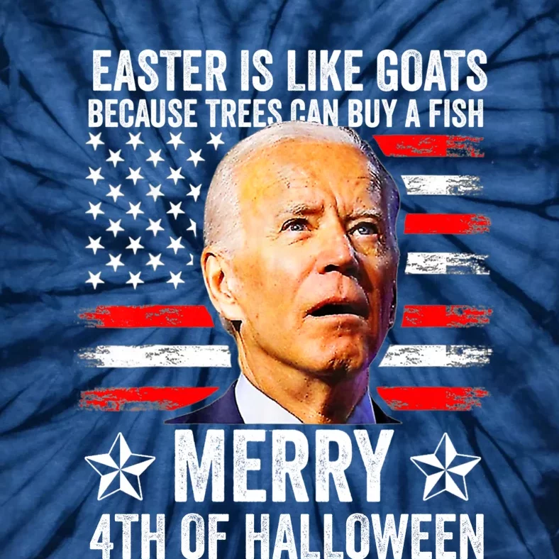 Anti Joe Biden Merry 4th Of Halloween 4th Of July Tie-Dye T-Shirt