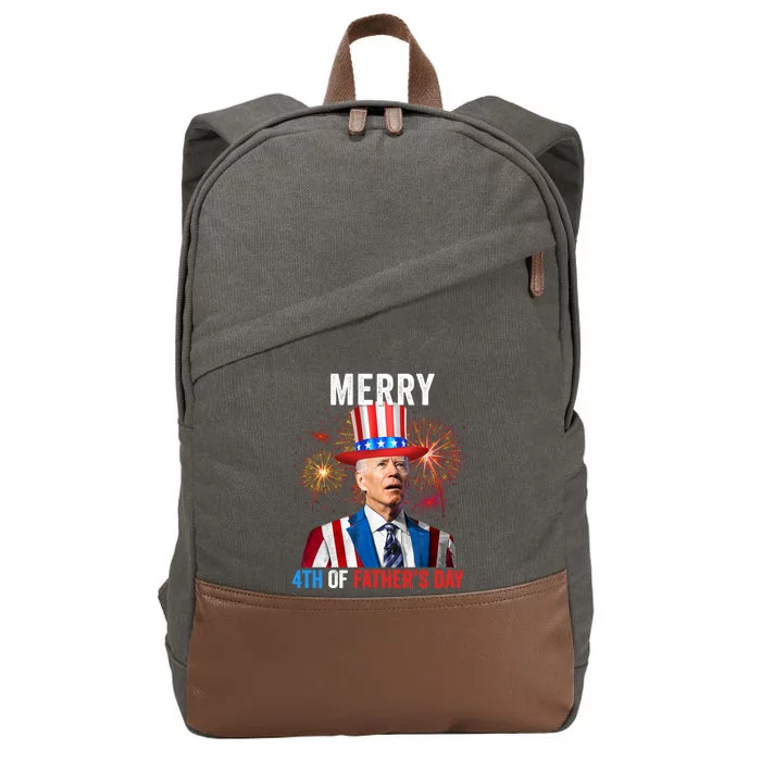 America Joe Biden Happy 4th Of FatherS Day For 4th Of July Gift Cotton Canvas Backpack