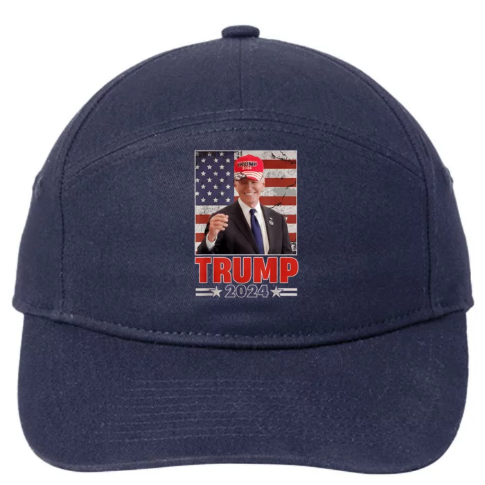 Anti Joe Biden Funny Conservative Donald Trump 2024 7-Panel Snapback Hat