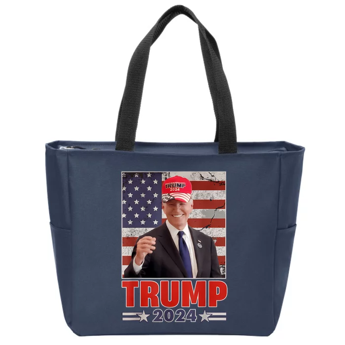 Anti Joe Biden Funny Conservative Donald Trump 2024 Zip Tote Bag