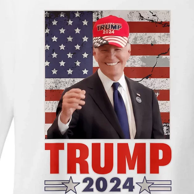 Anti Joe Biden Funny Conservative Donald Trump 2024 Womens CVC Long Sleeve Shirt