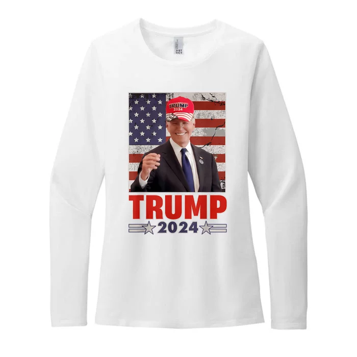 Anti Joe Biden Funny Conservative Donald Trump 2024 Womens CVC Long Sleeve Shirt