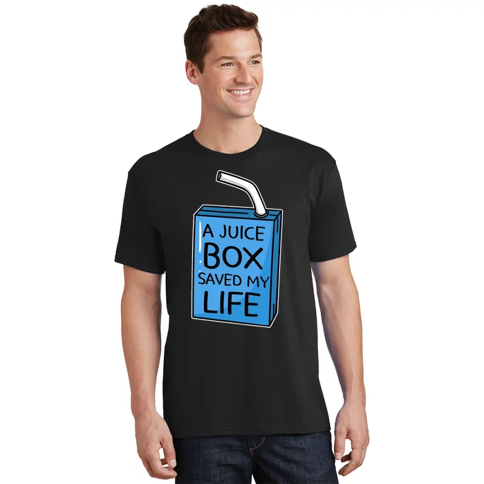 A Juice Box Saved My Life Diabetes Awareness Blue Ribbon DM T-Shirt